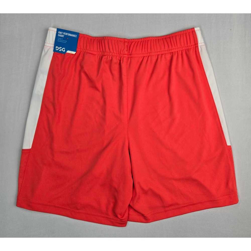 DSG Boys Knit Performance Shorts Red White Athletic Fit Internal Drawcord Size L - Picture 2 of 3